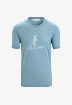 Icebreaker M TECH LITE II SS POLAR PADDLE - T-Shirt Print - Astral Blue