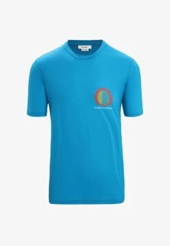 Icebreaker M TECH LITE II SS SPRING GLOW - T-Shirt Print - Geo Blue