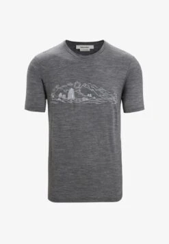 Icebreaker M TECH LITE II SS NATURE SPRINT - T-Shirt Print - Gritstone Hthr