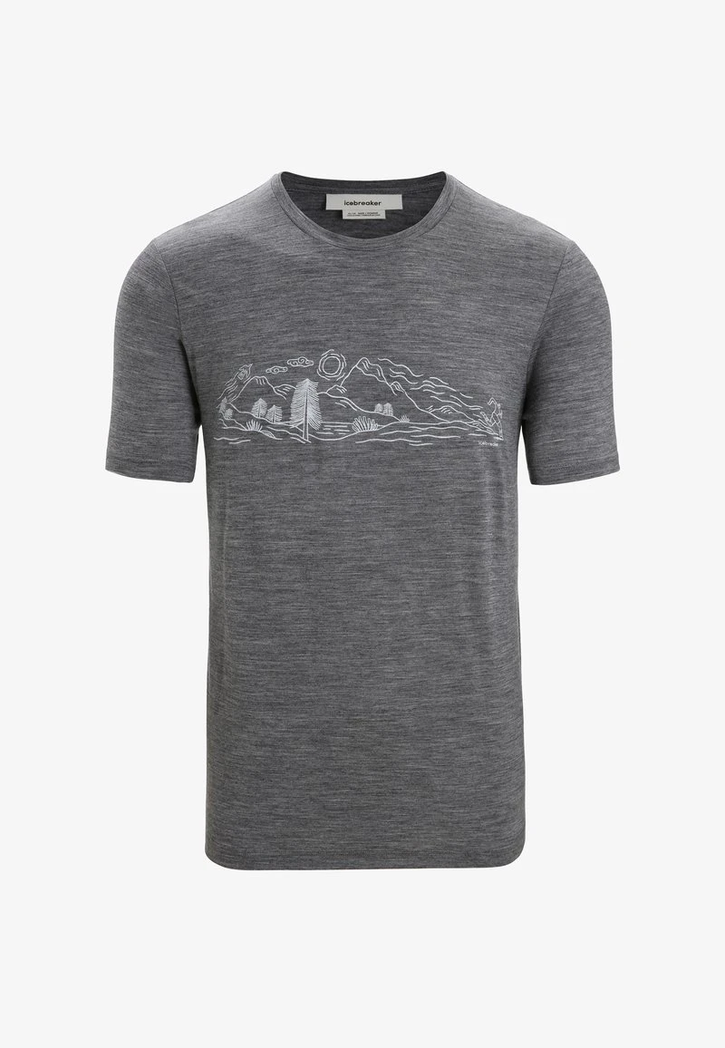 Icebreaker M TECH LITE II SS NATURE SPRINT - T-Shirt Print - Gritstone Hthr 1 Icebreaker M TECH LITE II SS NATURE SPRINT - T-Shirt Print - Gritstone Hthr