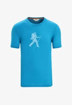 Icebreaker M TECH LITE II SS TRAIL HIKER - T-Shirt Print - Geo Blue