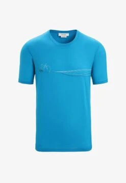 Icebreaker M TECH LITE II SS CADENCE PATHS - T-Shirt Print - Geo Blue