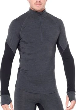 Icebreaker ZONE HALF ZIP - Unterhemd/-shirt - Schwarz