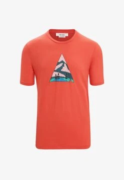 Icebreaker TECH LITE II SS CAMPING GROUNDS - T-Shirt Print - Vibrant Earth