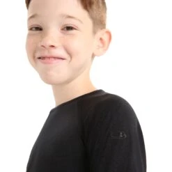 Icebreaker 200 Oasis Langarm Unterhemd Kinder - Schwarz -Deutschland Icebreaker Verkaufs-Shop icebreaker k200 oasis kids black 6 1304123