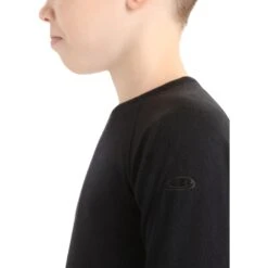Icebreaker 200 Oasis Langarm Unterhemd Kinder - Schwarz -Deutschland Icebreaker Verkaufs-Shop icebreaker k200 oasis kids black 7 1304122