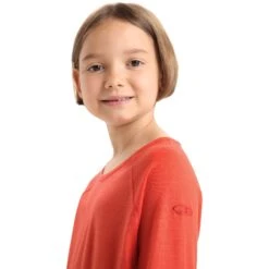 Icebreaker 200 Oasis Langarm Unterhemd Kinder - Vibrant Earth -Deutschland Icebreaker Verkaufs-Shop icebreaker kids 200 oasis long sleeve crewe undershirt vibrant earth 1 1430524