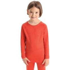 Icebreaker 200 Oasis Langarm Unterhemd Kinder - Vibrant Earth