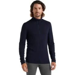 Icebreaker 200 Oasis Half Zip Langarmshirt Herren - Midnight Navy