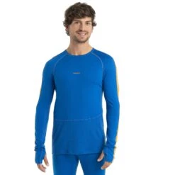 Icebreaker 200 ZoneKnit™ Crewe Langarmshirt Herren - Lazurite/Solar