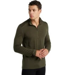 Icebreaker 260 Tech Half Zip Langarmshirt Herren - Loden