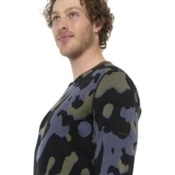 Icebreaker 260 Vertex Crewe Natural Shades Langarmshirt Herren - Schwarz/Loden/Graphite -Deutschland Icebreaker Verkaufs-Shop icebreaker mens 260 vertex crewe natural shades long sleeve shirt black loden graphite model 4 1499552