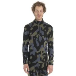 Icebreaker 260 Vertex Half Zip Natural Shades Langarmshirt Herren - Schwarz/Loden/Graphite