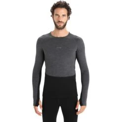 Icebreaker 260 ZoneKnit™ Crewe Langarmshirt Herren - Jet HTHR/Schwarz/Metro HTHR