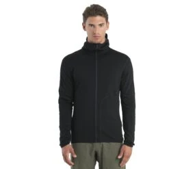 Icebreaker 560 Realfleece™ Elemental II Fleecejacke Mit Kapuze Herren - Schwarz