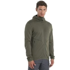 Icebreaker 560 Realfleece™ Elemental II Fleecejacke Mit Kapuze Herren - Loden