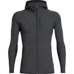 Icebreaker Descender Fleecejacke Mit Kapuze Herren - Jet Hthr/Black -Deutschland Icebreaker Verkaufs-Shop icebreaker mens descender zip hood long sleeve midlayer jet hthr black 1 1038759