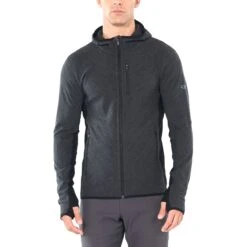 Icebreaker Descender Fleecejacke Mit Kapuze Herren - Jet Hthr/Black