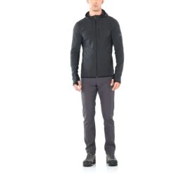 Icebreaker Descender Fleecejacke Mit Kapuze Herren - Jet Hthr/Black -Deutschland Icebreaker Verkaufs-Shop icebreaker mens descender zip hood long sleeve midlayer jet hthr black 6 1038764