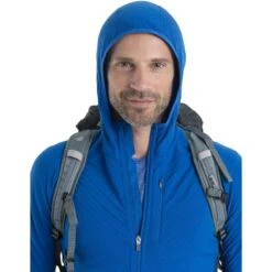 Icebreaker Descender Fleecejacke Mit Kapuze Herren - Lazurite/Royal Navy -Deutschland Icebreaker Verkaufs-Shop icebreaker mens descender zip hood long sleeve midlayer lazurite royal navy model 10 1498691