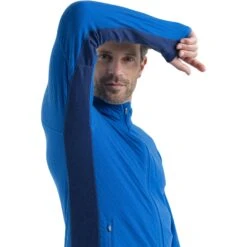 Icebreaker Descender Fleecejacke Mit Kapuze Herren - Lazurite/Royal Navy -Deutschland Icebreaker Verkaufs-Shop icebreaker mens descender zip hood long sleeve midlayer lazurite royal navy model 6 1498687