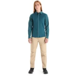 Icebreaker Hike Langarmhemd Herren - Green Glory -Deutschland Icebreaker Verkaufs-Shop icebreaker mens hike long sleeve shirt green glory 5 1381646