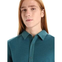 Icebreaker Hike Langarmhemd Herren - Green Glory -Deutschland Icebreaker Verkaufs-Shop icebreaker mens hike long sleeve shirt green glory 6 1381647