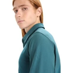 Icebreaker Hike Langarmhemd Herren - Green Glory -Deutschland Icebreaker Verkaufs-Shop icebreaker mens hike long sleeve shirt green glory 7 1381648