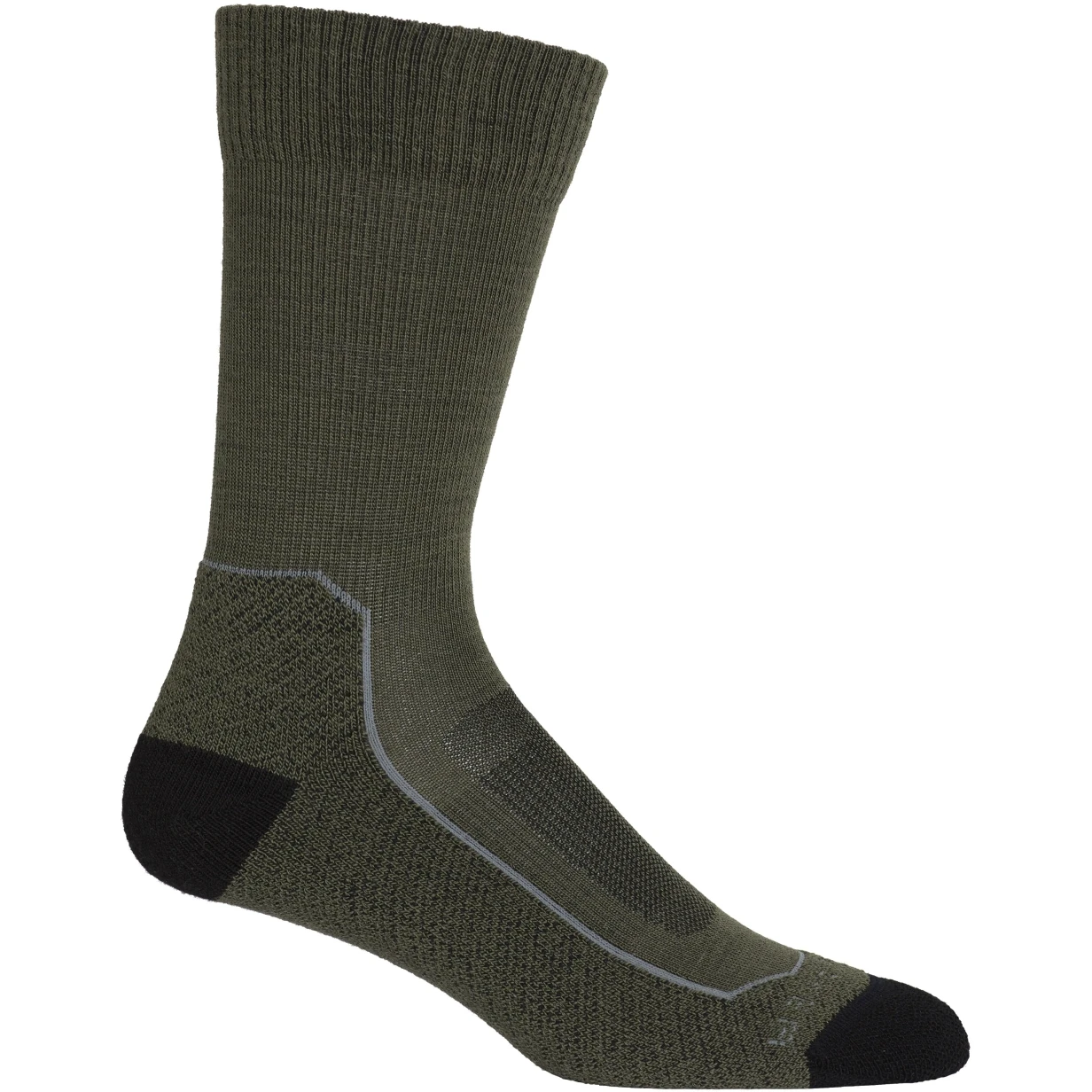Icebreaker Hike+ Light Crew Socken Herren - Loden/Black/Gritstone Hthr 1 Icebreaker Hike+ Light Crew Socken Herren - Loden/Black/Gritstone Hthr