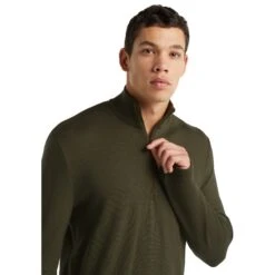 Icebreaker Original Half Zip Herren Langarmshirt Herren - Loden -Deutschland Icebreaker Verkaufs-Shop icebreaker mens original half zip long sleeve shirt loden 4 1037567