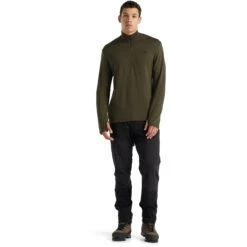 Icebreaker Original Half Zip Herren Langarmshirt Herren - Loden -Deutschland Icebreaker Verkaufs-Shop icebreaker mens original half zip long sleeve shirt loden 8 1037571