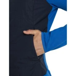 Icebreaker Quantum Hybrid Kapuzenjacke Herren - Lazurite/Midnight Navy -Deutschland Icebreaker Verkaufs-Shop icebreaker mens quantum hybrid long sleeve zip hoodie lazurite midnight navy model 4 1535741