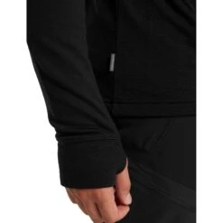 Icebreaker Quantum III Midlayer Jacke Mit Kapuze Herren - Schwarz -Deutschland Icebreaker Verkaufs-Shop icebreaker mens quantum iii long sleeve zip hood midlayer black 8 1040137