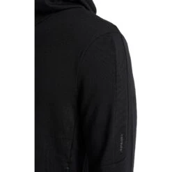Icebreaker Quantum III Midlayer Jacke Mit Kapuze Herren - Schwarz -Deutschland Icebreaker Verkaufs-Shop icebreaker mens quantum iii long sleeve zip hood midlayer black 9 1040138