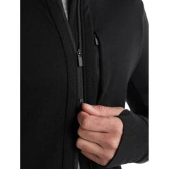 Icebreaker Quantum III Midlayer Jacke Herren - Schwarz -Deutschland Icebreaker Verkaufs-Shop icebreaker mens quantum iii long sleeve zip midlayer black 10 1143877
