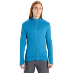 Icebreaker Quantum III Midlayer Jacke Herren - Geo Blue