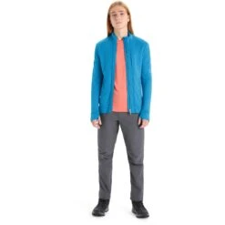 Icebreaker Quantum III Midlayer Jacke Herren - Geo Blue -Deutschland Icebreaker Verkaufs-Shop icebreaker mens quantum iii long sleeve zip midlayer geo blue 5 1381731