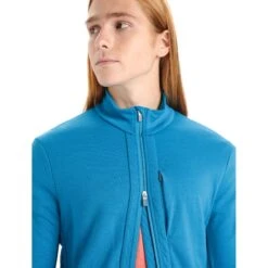 Icebreaker Quantum III Midlayer Jacke Herren - Geo Blue -Deutschland Icebreaker Verkaufs-Shop icebreaker mens quantum iii long sleeve zip midlayer geo blue 6 1381732