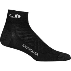 Icebreaker Run+ Ultralight Mini Socken Herren - Schwarz/Snow