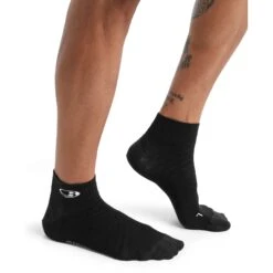 Icebreaker Run+ Ultralight Mini Socken Herren - Schwarz/Snow -Deutschland Icebreaker Verkaufs-Shop icebreaker mens run plus ultralight mini socks black snow 4 1143962