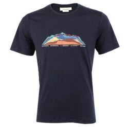 Icebreaker Tech Lite II 7 Mountain Tops T-Shirt Herren - Midnight Navy