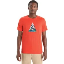 Icebreaker Tech Lite II Camping Grounds T-Shirt Herren - Vibrant Earth