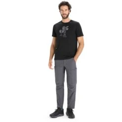 Icebreaker Tech Lite II Giant Ferns T-Shirt Herren - Schwarz -Deutschland Icebreaker Verkaufs-Shop icebreaker mens tech lite ii giant ferns short sleeve tee black 5 1382847