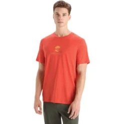 Icebreaker Tech Lite II IB Essential Logo T-Shirt Herren - Vibrant Earth