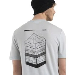 Icebreaker Tech Lite II Mountain Layers T-Shirt Herren - Ether -Deutschland Icebreaker Verkaufs-Shop icebreaker mens tech lite ii mountain layers short sleeve tee ether model 5 1499151