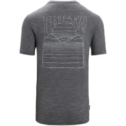 Icebreaker Tech Lite II Mountain Sunset T-Shirt Herren - Gritstone Hthr -Deutschland Icebreaker Verkaufs-Shop icebreaker mens tech lite ii mountain sunset short sleeve tee gritstone hthr 2 1382970