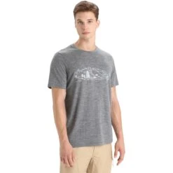 Icebreaker Tech Lite II Nature Sprint T-Shirt Herren - Gritstone Hthr