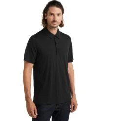 Icebreaker Tech Lite II Polo-Shirt Herren - Schwarz