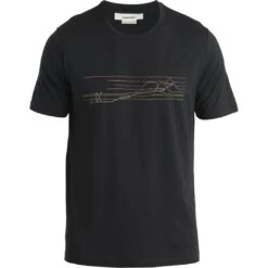 Icebreaker Tech Lite II Ski Stripes T-Shirt Herren - Schwarz -Deutschland Icebreaker Verkaufs-Shop icebreaker mens tech lite ii ski stripes t shirt black 1 1487228
