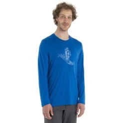 Icebreaker Tech Lite II Skiing Yeti Langarmshirt Herren - Lazurite